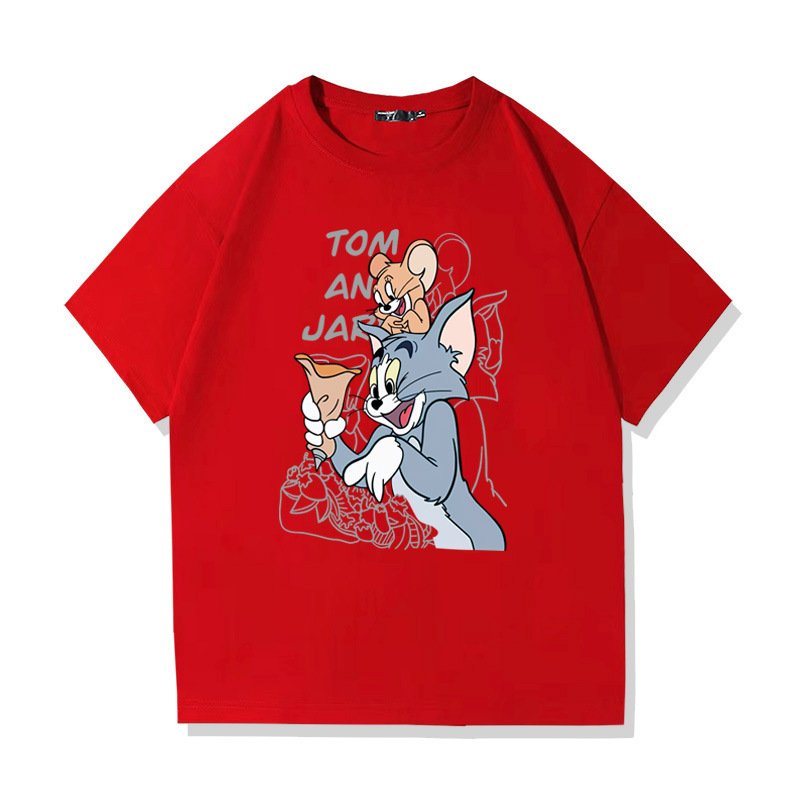 画像8: Tom and Jerry, best friends print T-Shirt  ユニセックス 男女兼用仲良しトムとジェリートム＆ジェリープリント半袖Tシャツ (8)