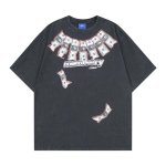画像2: LETSROCK Vintage US dollar bill Money pattern print Tshirts ユニセックス 男女兼用 ヴィンテージ風 古着風 USドル 紙幣 プリント 半袖Tシャツ (2)