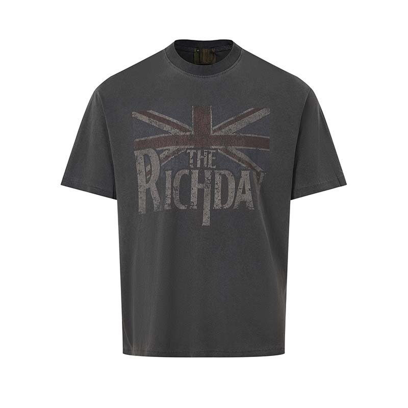 画像2: THE RICHDAY Union Jack Print Vintage Style T-Shirt  ユニセックス 男女兼用THE RICHDAYユニオンジャックプリント 半袖Tシャツ (2)