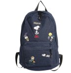 画像1: Snoopy & Friends Denim Backpack ユニセックス男女兼用スヌーピー＆フレンズデニムバックパック トートショルダーバッグ (1)