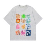 画像2: Abstract graffiti letters print Tshirts  ユニセックス 男女兼用アブストラクトグラフィックレタープリント 半袖Tシャツ (2)