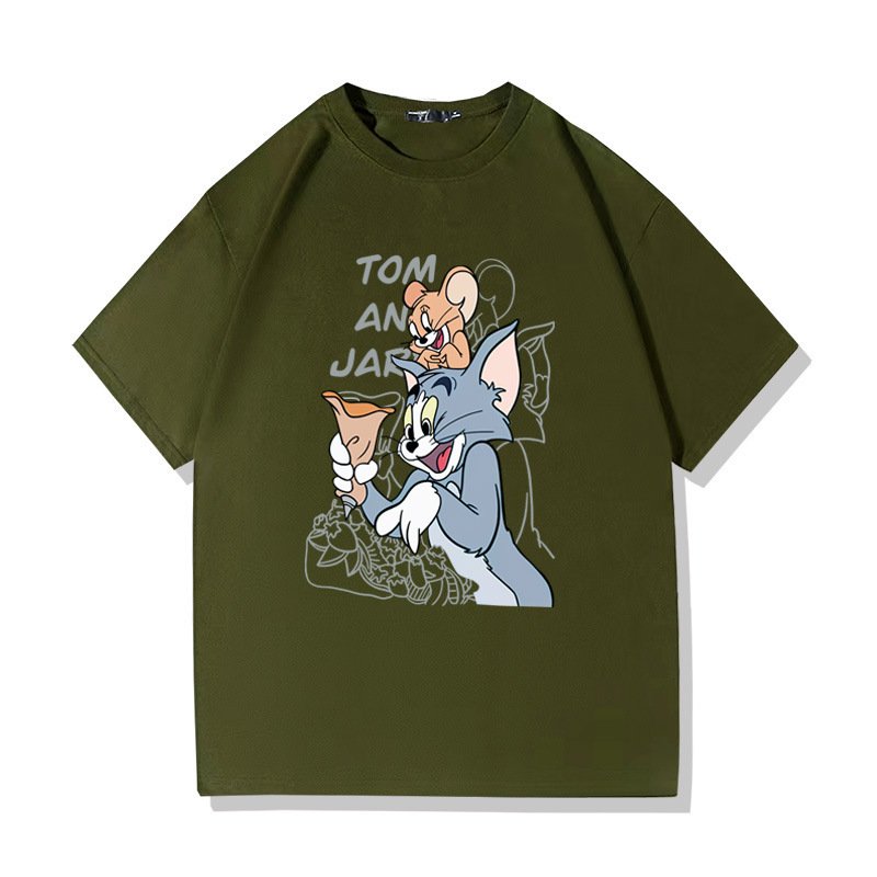 画像5: Tom and Jerry, best friends print T-Shirt  ユニセックス 男女兼用仲良しトムとジェリートム＆ジェリープリント半袖Tシャツ (5)