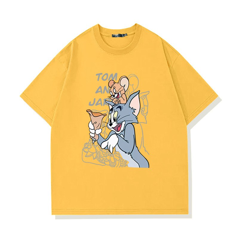 画像9: Tom and Jerry, best friends print T-Shirt  ユニセックス 男女兼用仲良しトムとジェリートム＆ジェリープリント半袖Tシャツ (9)
