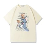 画像2: Tom and Jerry, best friends print T-Shirt  ユニセックス 男女兼用仲良しトムとジェリートム＆ジェリープリント半袖Tシャツ (2)