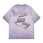 画像4: LETSROCK Vintage US dollar bill Money pattern print Tshirts ユニセックス 男女兼用 ヴィンテージ風 古着風 USドル 紙幣 プリント 半袖Tシャツ (4)