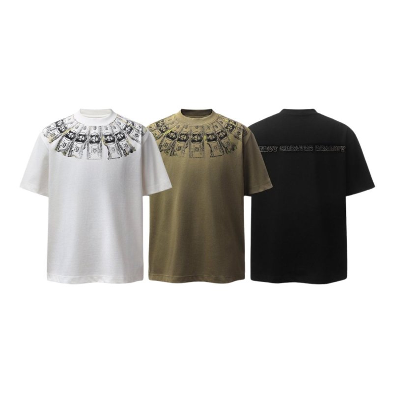 画像1: US dollar bill Money pattern print Tshirts ユニセックス 男女兼用 USドル 紙幣 プリント 半袖Tシャツ (1)