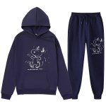 画像13: 26SS Graffiti Snoopy sweat hoodie pants setup ユニセックス 男女兼用 落書き風 スヌーピー スウェットパーカー トレーナー パンツ セットアップ  (13)