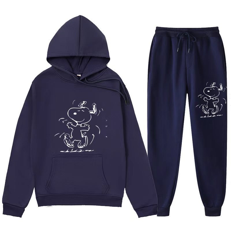 画像13: 26SS Graffiti Snoopy sweat hoodie pants setup ユニセックス 男女兼用 落書き風 スヌーピー スウェットパーカー トレーナー パンツ セットアップ  (13)
