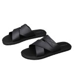 画像2: Unisex soft-soled Leather cross flat sandal slippers   ユニセックス男女兼用 レザークロスフラット サンダル スリッパ (2)