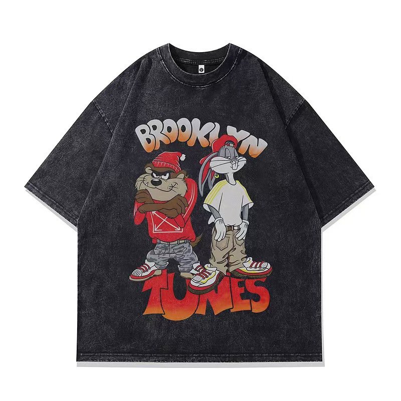 画像1: Vintage BROOKLYN TUNES American comic Bugs bunny joint T-shirt  ユニセックス 男女兼用 ヴィンテージ風 アメリカンコミック バッグスバニー ジョイントT 半袖 Tシャツ (1)