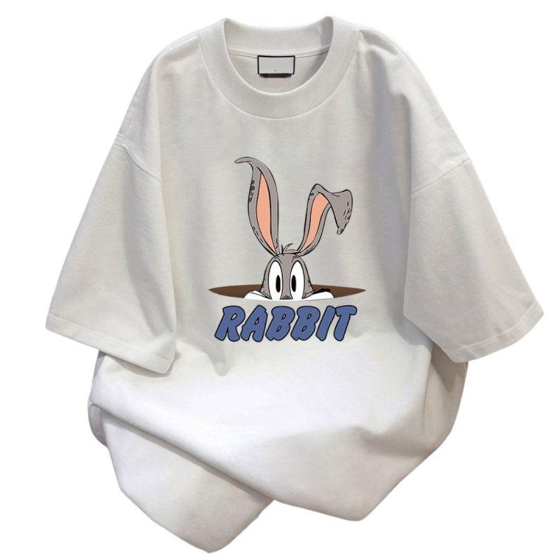 画像6: Bugs bunny print T-shirt ユニセックス 男女兼用 バックスバニー ロゴ プリント 半袖 Tシャツ (6)