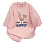画像4: Bugs bunny print T-shirt ユニセックス 男女兼用 バックスバニー ロゴ プリント 半袖 Tシャツ (4)