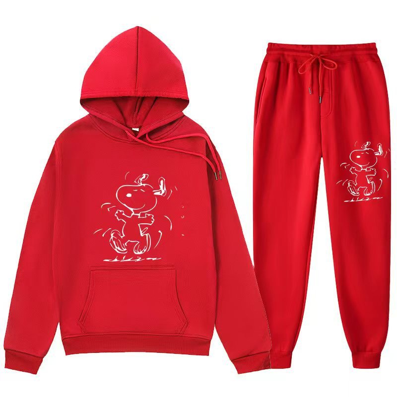 画像7: 26SS Graffiti Snoopy sweat hoodie pants setup ユニセックス 男女兼用 落書き風 スヌーピー スウェットパーカー トレーナー パンツ セットアップ  (7)