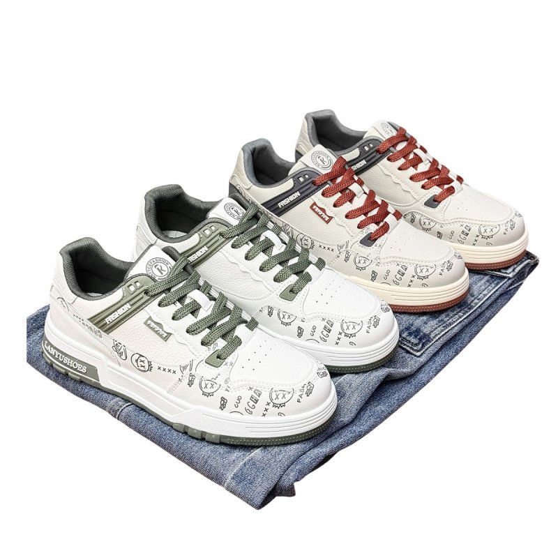 画像3: Unisex kaws Smile Leather Lace-Up Sneakers Shoes  ユニセックス カウズスマイルレザーレースアップ スニーカー  (3)