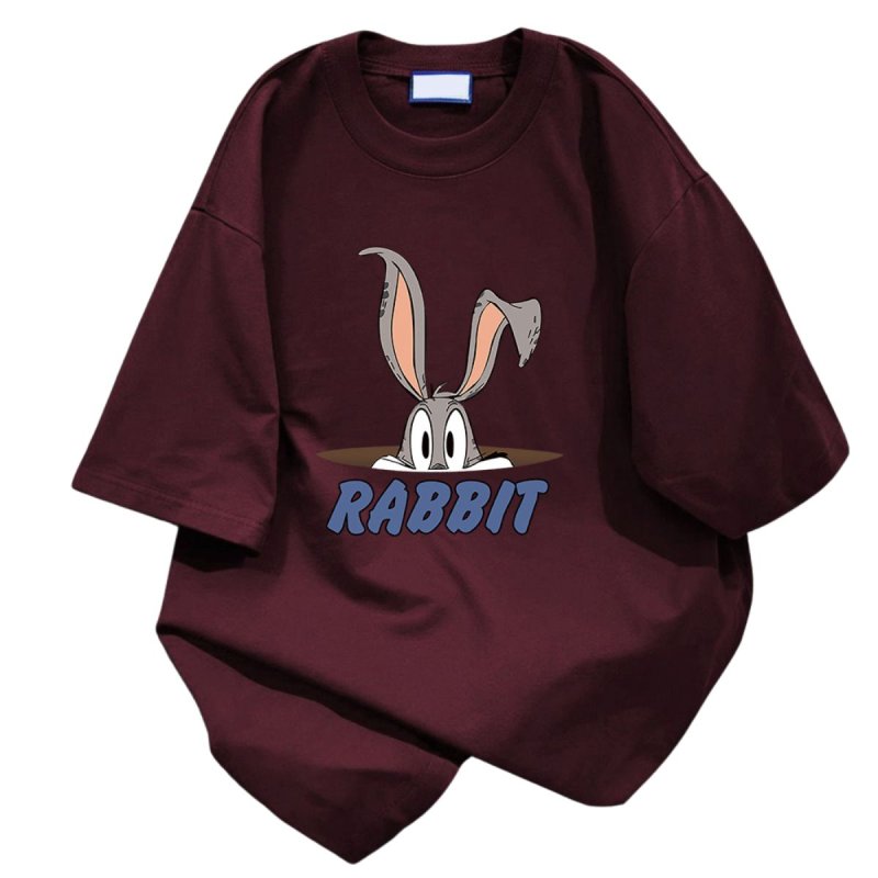 画像3: Bugs bunny print T-shirt ユニセックス 男女兼用 バックスバニー ロゴ プリント 半袖 Tシャツ (3)