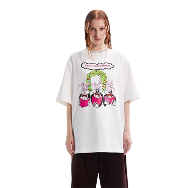 画像1: Bugs Bunny Print T-shirt バックスバニープリント 5分袖 Tシャツ  (1)