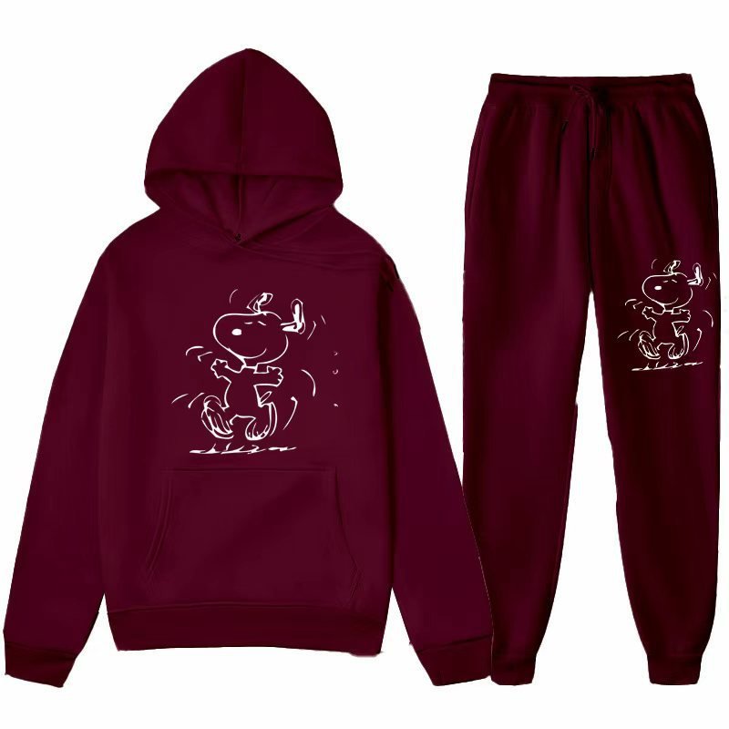 画像10: 26SS Graffiti Snoopy sweat hoodie pants setup ユニセックス 男女兼用 落書き風 スヌーピー スウェットパーカー トレーナー パンツ セットアップ  (10)