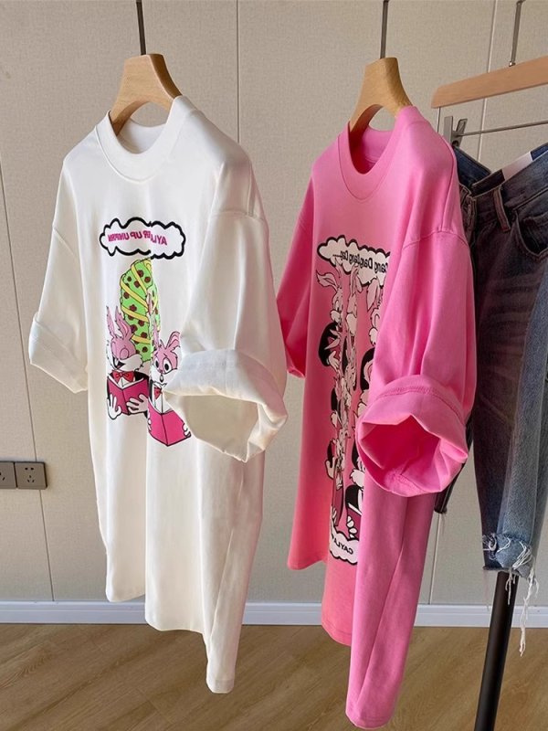 画像4: Bugs Bunny Print T-shirt バックスバニープリント 5分袖 Tシャツ  (4)