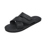 画像1: Unisex soft-soled Leather cross flat sandal slippers   ユニセックス男女兼用 レザークロスフラット サンダル スリッパ (1)
