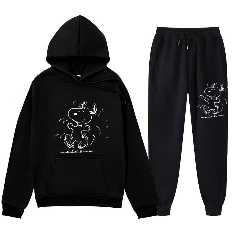 画像6: 26SS Graffiti Snoopy sweat hoodie pants setup ユニセックス 男女兼用 落書き風 スヌーピー スウェットパーカー トレーナー パンツ セットアップ  (6)