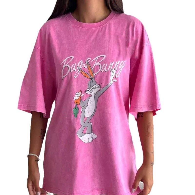 画像3: Women's Vintage LOONEYTUNES BUGS BUNNY short-sleeved T-shirt バッグス・バニー バッグスバニー ヴィンテージ加工 プリント半袖Tシャツ ルーニー・テューンズ (3)