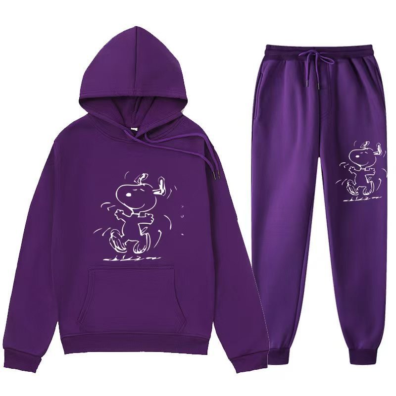 画像14: 26SS Graffiti Snoopy sweat hoodie pants setup ユニセックス 男女兼用 落書き風 スヌーピー スウェットパーカー トレーナー パンツ セットアップ  (14)
