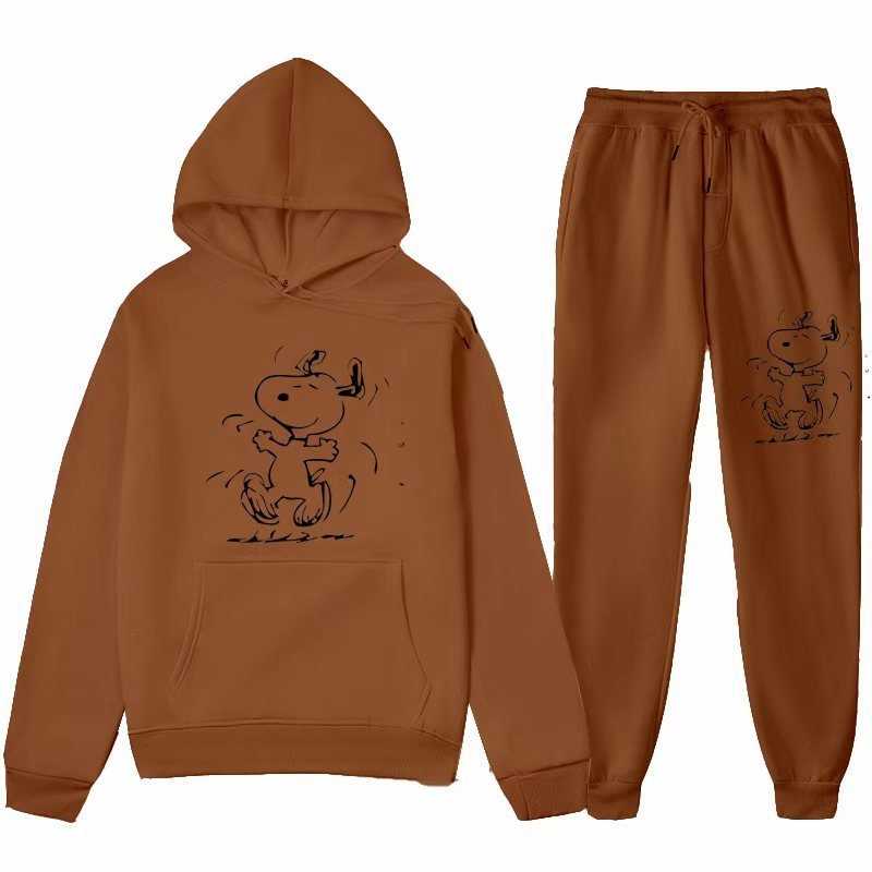 画像4: 26SS Graffiti Snoopy sweat hoodie pants setup ユニセックス 男女兼用 落書き風 スヌーピー スウェットパーカー トレーナー パンツ セットアップ  (4)