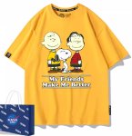 画像4: Snoopy&Charlie Brown& Linusprint Print T-Shirt  ユニセックス 男女兼用スヌーピー&チャーリーブラウン&ライナスプリント半袖Tシャツ (4)