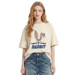 画像1: Bugs bunny print T-shirt ユニセックス 男女兼用 バックスバニー ロゴ プリント 半袖 Tシャツ (1)