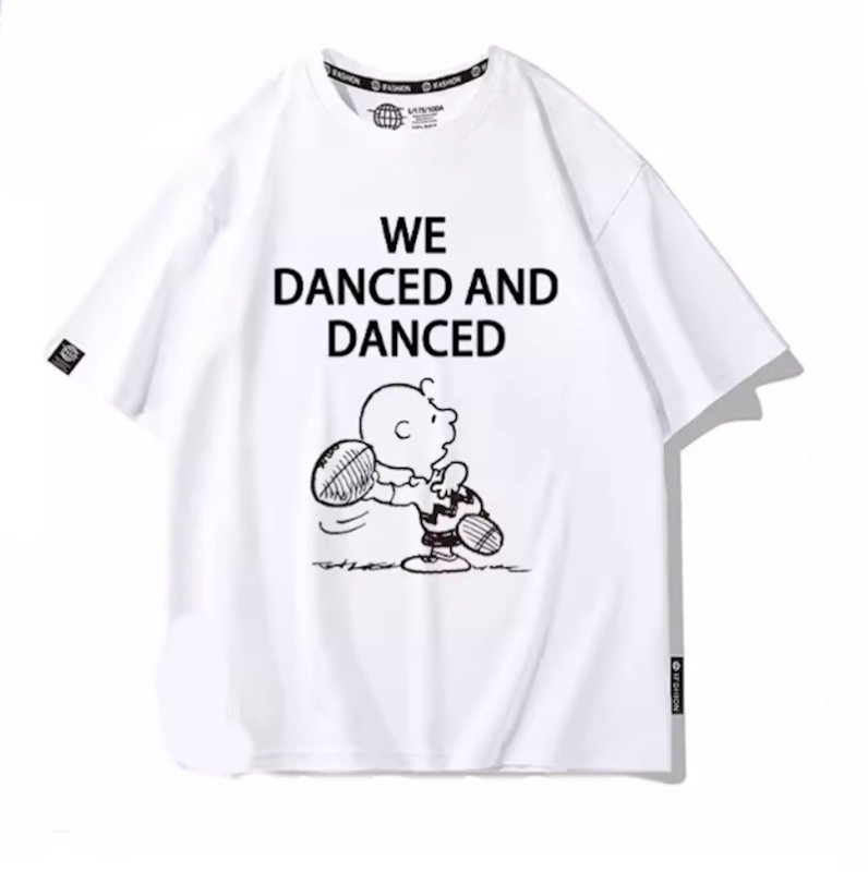 画像1: Charlie Brown American Football print T-Shirt  ユニセックス 男女兼用チャーリーブラウンアメリカンフットボールプリント半袖Tシャツ (1)