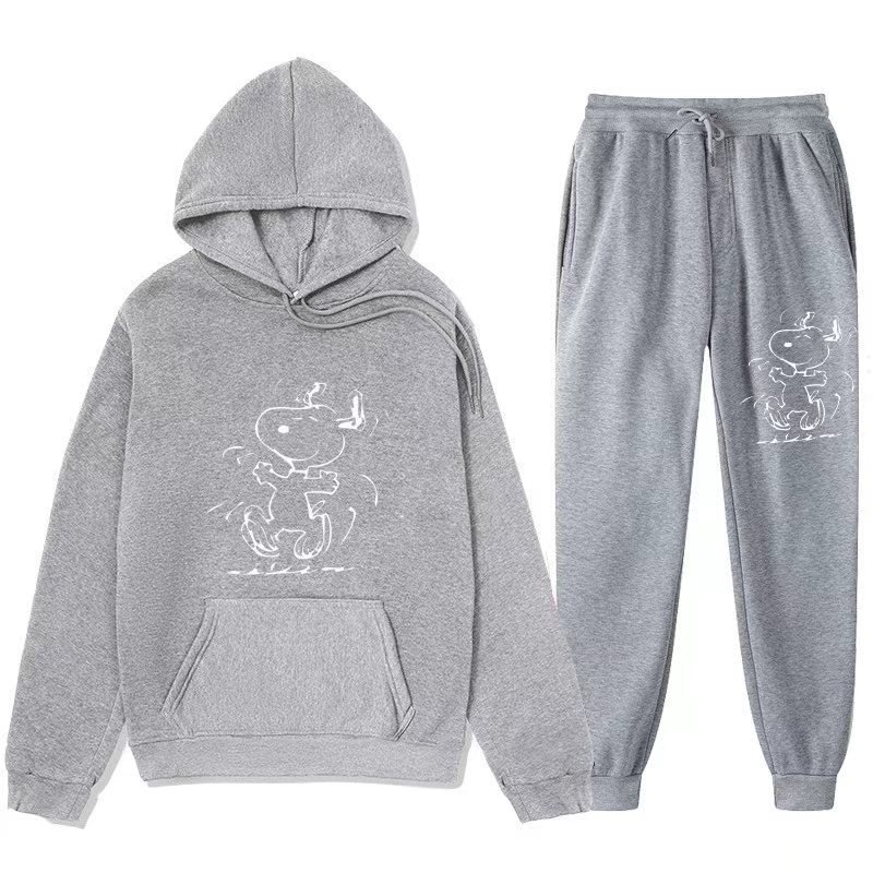 画像5: 26SS Graffiti Snoopy sweat hoodie pants setup ユニセックス 男女兼用 落書き風 スヌーピー スウェットパーカー トレーナー パンツ セットアップ  (5)
