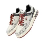 画像2: Unisex kaws Smile Leather Lace-Up Sneakers Shoes  ユニセックス カウズスマイルレザーレースアップ スニーカー  (2)