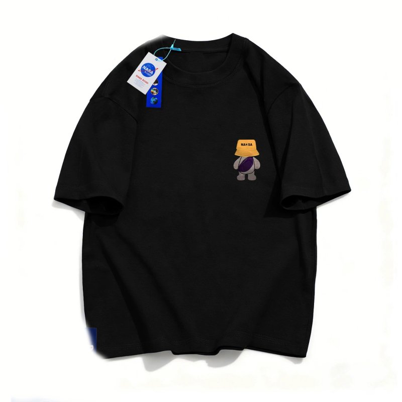 画像4: NASA x One-Point Walking Bag Bear Print T-Shirt  ユニセックス 男女兼用ワンポイントNASAナサ×ウオーキングベアプリント半袖Tシャツ (4)