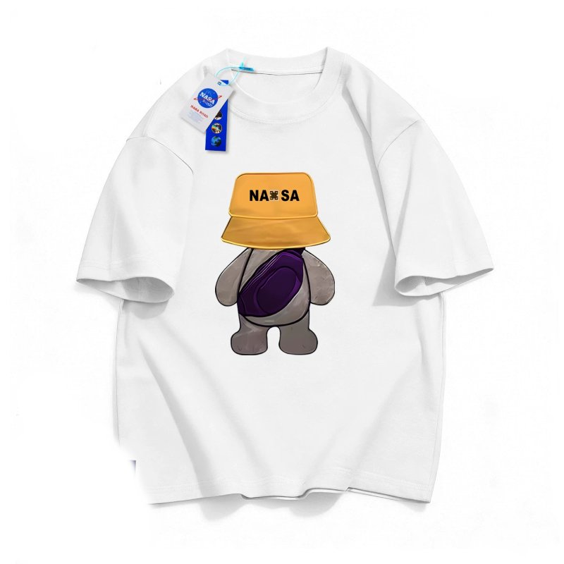 画像2: NASA x Walking Back Bear Print T-Shirt  ユニセックス 男女兼用NASAナサ×ウオーキングベアプリント半袖Tシャツ (2)