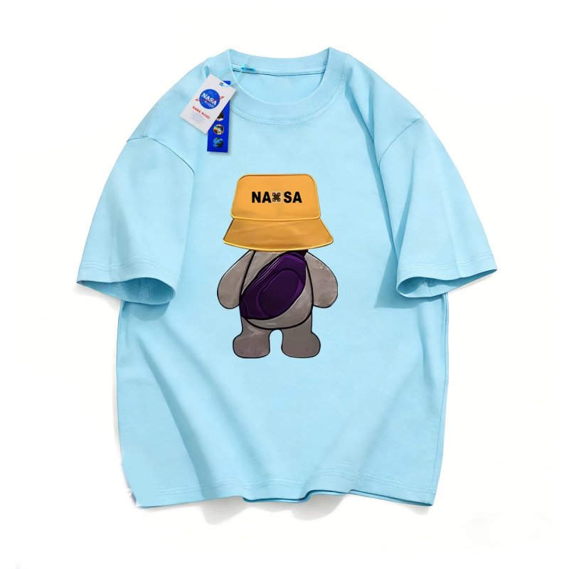 画像4: NASA x Walking Back Bear Print T-Shirt  ユニセックス 男女兼用NASAナサ×ウオーキングベアプリント半袖Tシャツ (4)