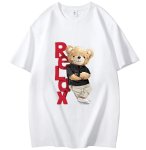 画像1: Relax Bear Print Print T-Shirt  ユニセックス 男女兼用リラックスベアプリント半袖Tシャツ (1)