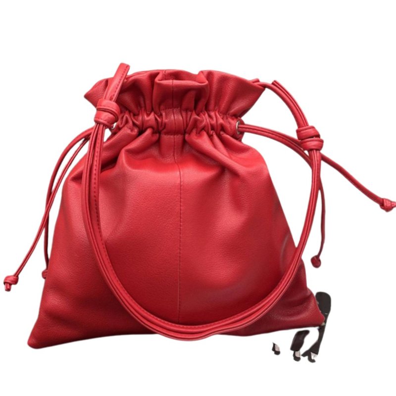 画像2: Leather drawstring tote shoulder bag  Bag　ユニセックス男女兼用本革レザー巾着型トートショルダーバッグ (2)