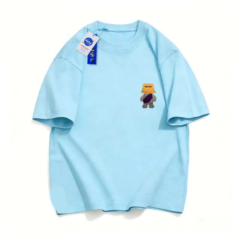 画像2: NASA x One-Point Walking Bag Bear Print T-Shirt  ユニセックス 男女兼用ワンポイントNASAナサ×ウオーキングベアプリント半袖Tシャツ (2)