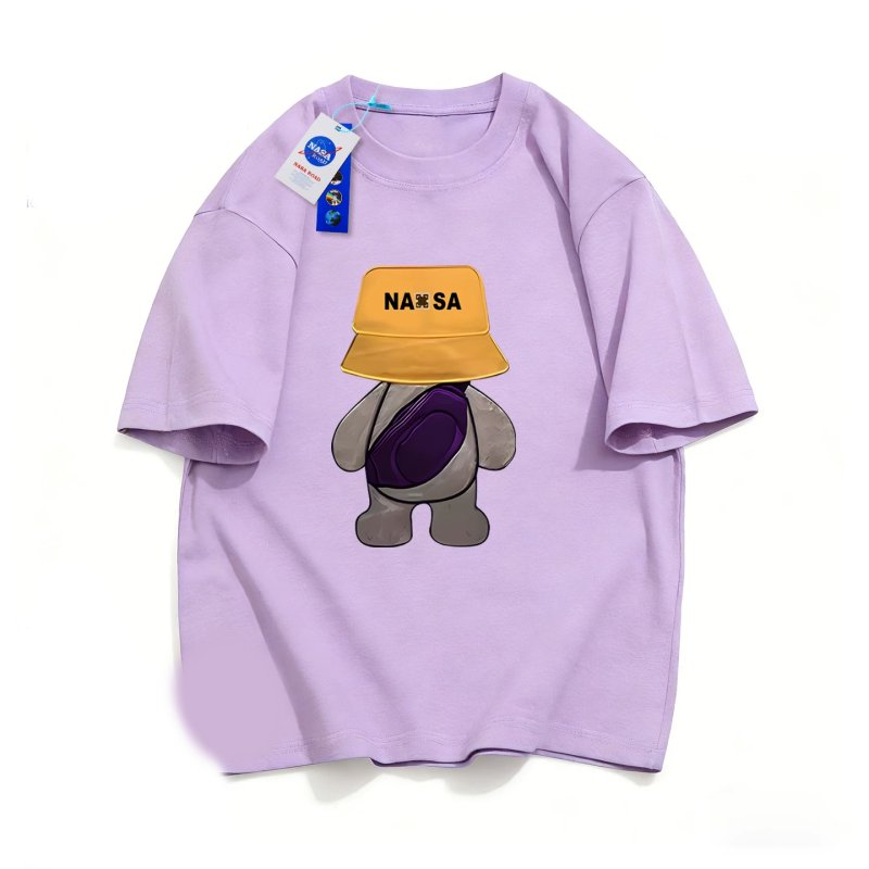 画像7: NASA x Walking Back Bear Print T-Shirt  ユニセックス 男女兼用NASAナサ×ウオーキングベアプリント半袖Tシャツ (7)