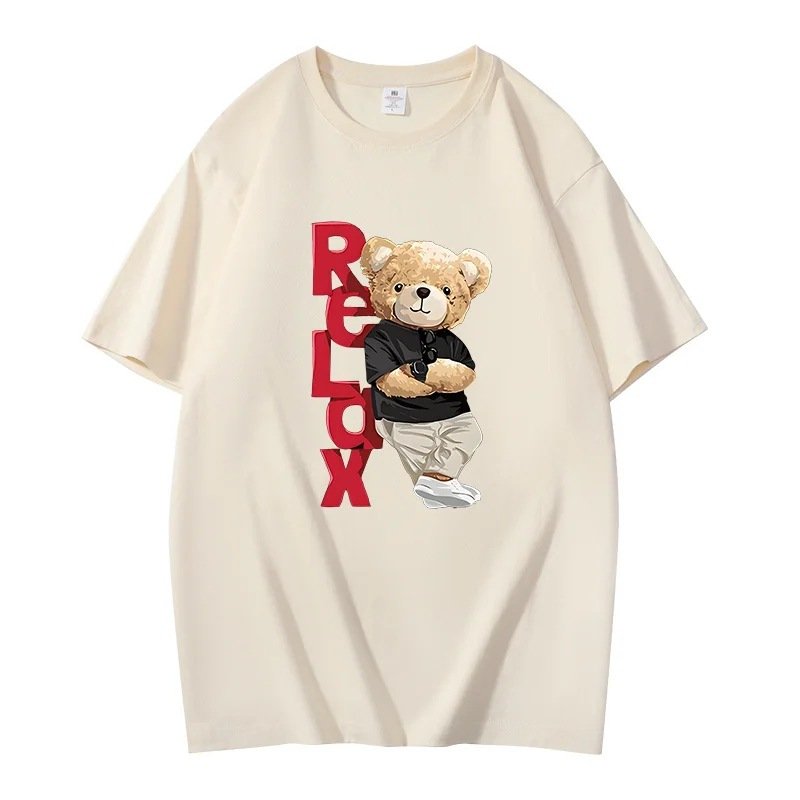 画像2: Relax Bear Print Print T-Shirt  ユニセックス 男女兼用リラックスベアプリント半袖Tシャツ (2)