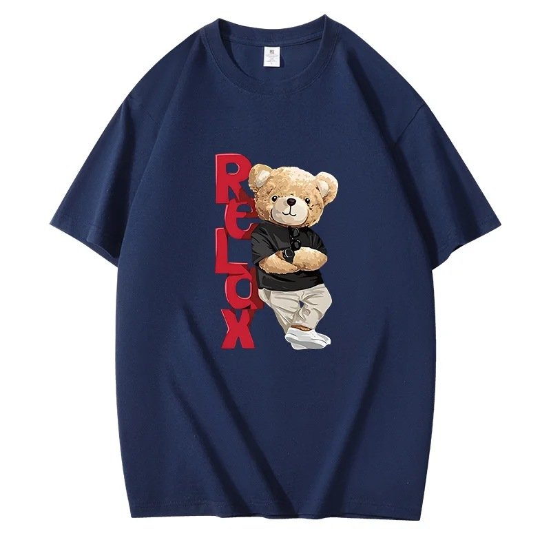 画像3: Relax Bear Print Print T-Shirt  ユニセックス 男女兼用リラックスベアプリント半袖Tシャツ (3)