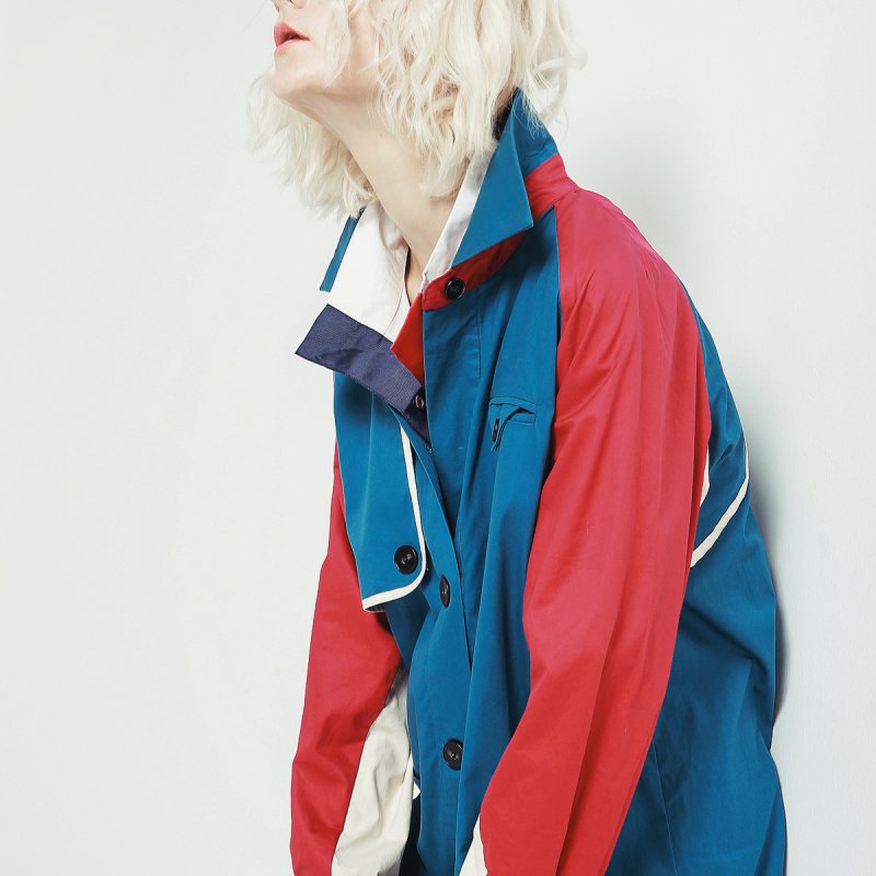 画像2: New khaki stitching trench coat long coat   ステッチトレンチコートロングコート (2)