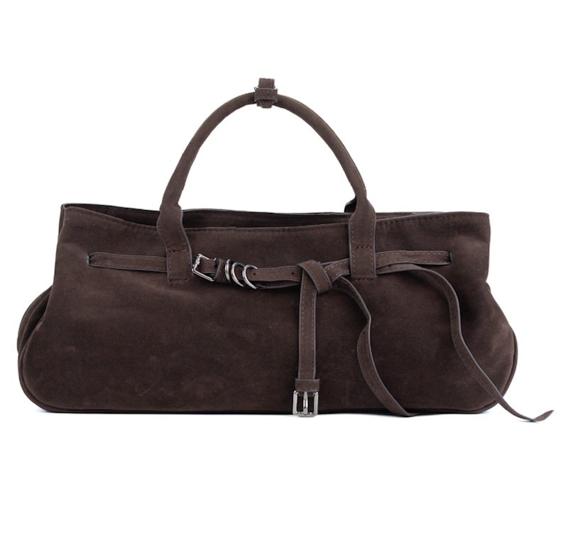 画像3: Belt buckle design rectangular leather tote shoulder bag　ユニセックス男女兼用ベルトバックルデザイン横長レザートートショルダーバッグ (3)