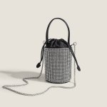 画像3: Rhinestone Mini Bucket Bag ラインストーンミニバケットトートショルダーバッグ (3)