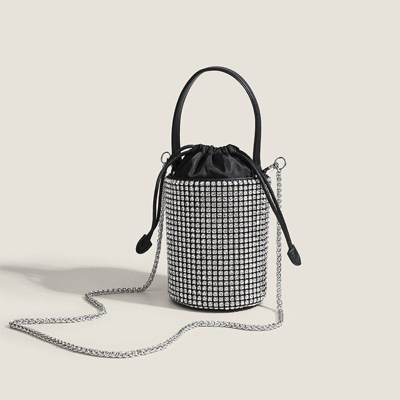 画像3: Rhinestone Mini Bucket Bag ラインストーンミニバケットトートショルダーバッグ (3)