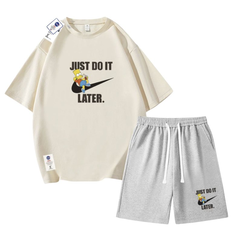画像10: 26SS JUST DO IT LATER x The Simpsons Tshirts and Short pants setup ユニセックス男女兼用 NASA×JUST DO IT LATER × ザ・シンプソンズ Tシャツ ハーフ パンツ セットアップ ショートパンツ  (10)