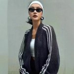 画像5: Unisex Openwork mesh 3-line jacket uniform　男女兼用ユニセックス メッシュジップアップ3ラインジャケットカーディガンユニホーム (5)