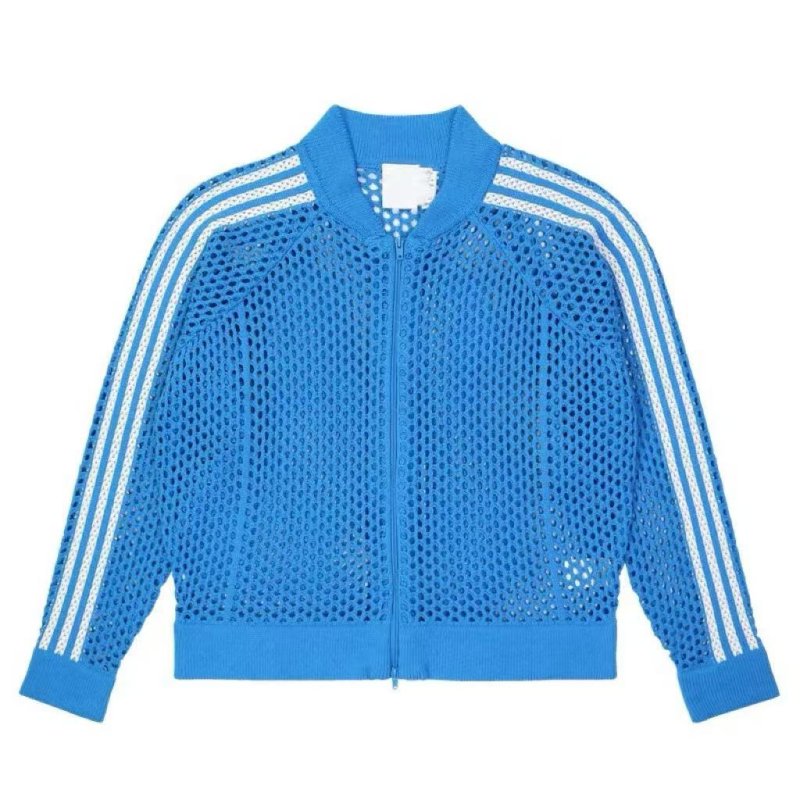 画像1: Unisex Openwork mesh 3-line jacket uniform　男女兼用ユニセックス メッシュジップアップ3ラインジャケットカーディガンユニホーム (1)
