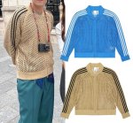 画像4: Unisex Openwork mesh 3-line jacket uniform　男女兼用ユニセックス メッシュジップアップ3ラインジャケットカーディガンユニホーム (4)