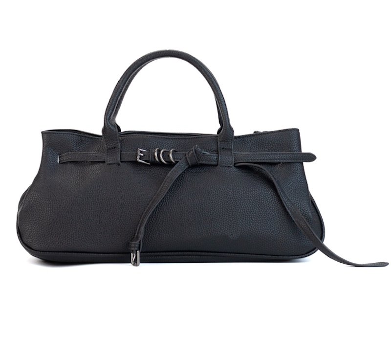 画像2: Belt buckle design rectangular leather tote shoulder bag　ユニセックス男女兼用ベルトバックルデザイン横長レザートートショルダーバッグ (2)